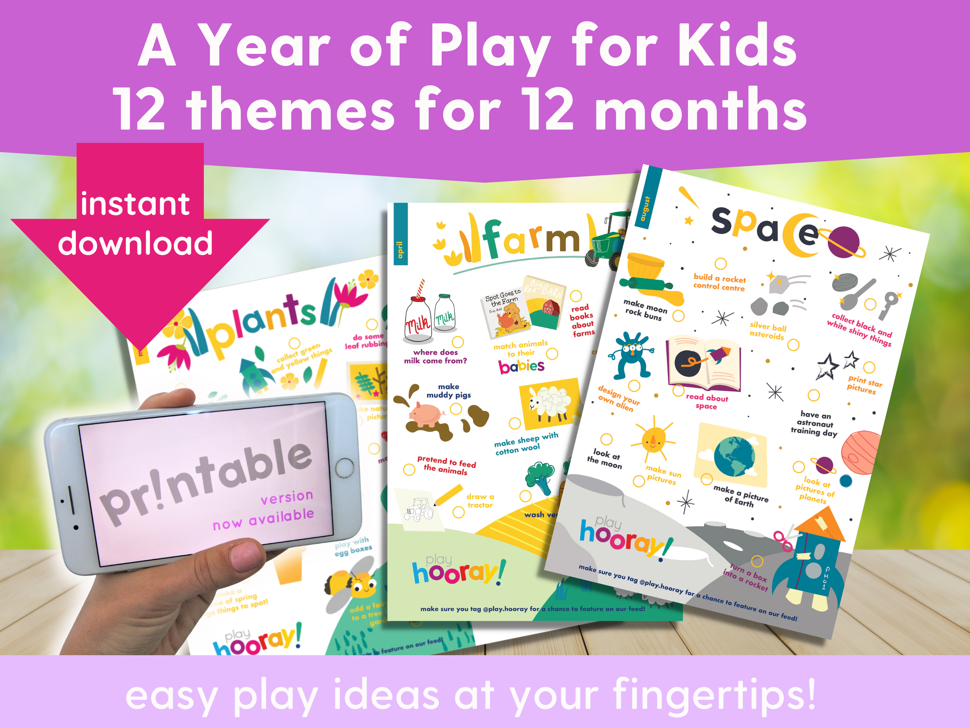 NEW! A Year of Play Themes Printable